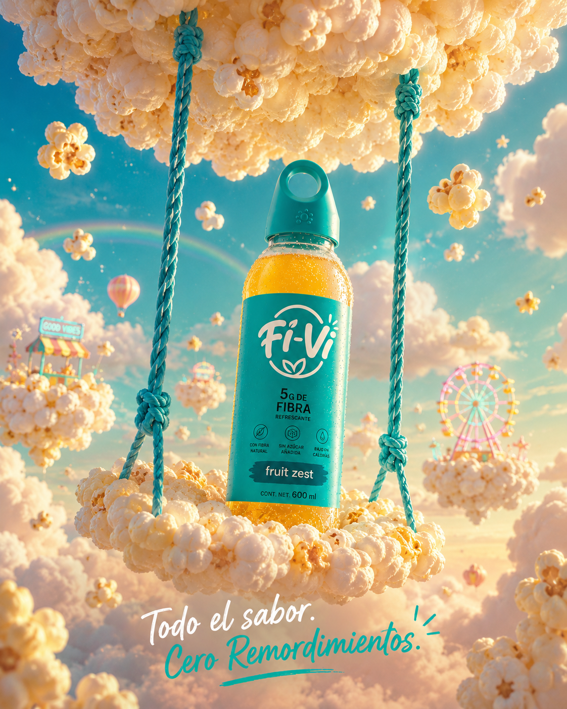 Botella de Fi-Vi sabor fruit zest, 600 ml